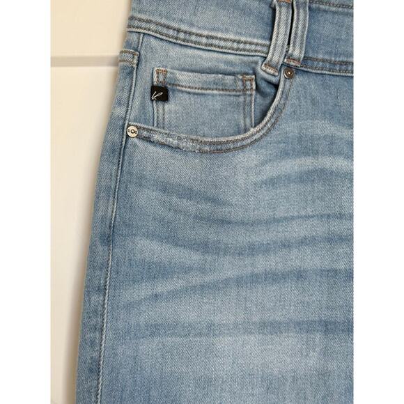 KanCan Signature Jeans Womens Size 28 High Rise Flare Light Wash Raw Hem - Picture 5 of 10